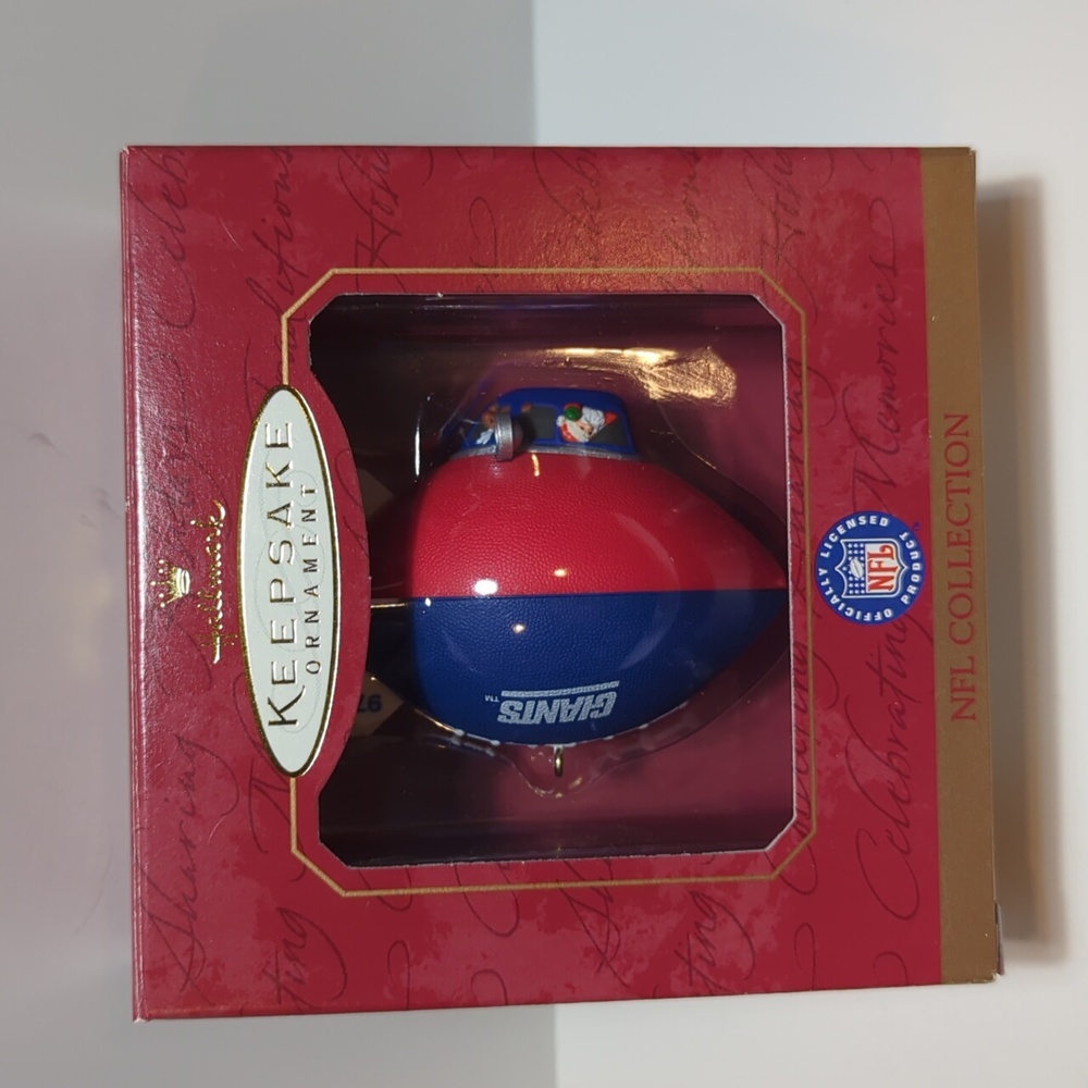 Vintage 1997 Hallmark NFL blimp ornament New York Giants